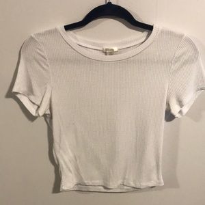 Basic ribbed white crop top